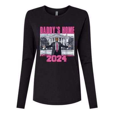 Funny DaddyS Home Trump Pink 2024 Take America Back 2024 Gift Womens Cotton Relaxed Long Sleeve T-Shirt