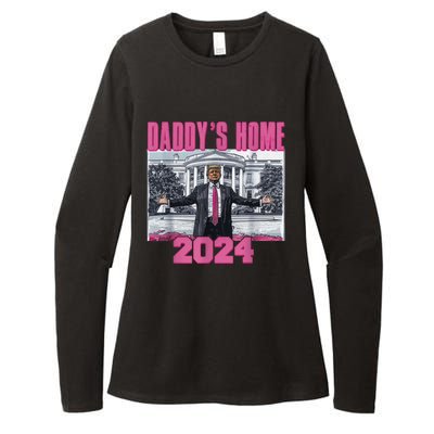 Funny DaddyS Home Trump Pink 2024 Take America Back 2024 Gift Womens CVC Long Sleeve Shirt