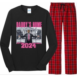 Funny DaddyS Home Trump Pink 2024 Take America Back 2024 Gift Long Sleeve Pajama Set