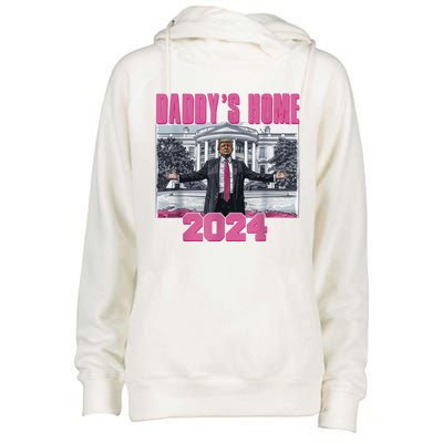 Funny DaddyS Home Trump Pink 2024 Take America Back 2024 Gift Womens Funnel Neck Pullover Hood