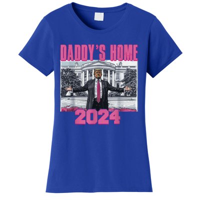 Funny DaddyS Home Trump Pink 2024 Take America Back 2024 Gift Women's T-Shirt