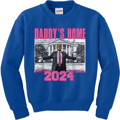 Funny DaddyS Home Trump Pink 2024 Take America Back 2024 Gift Kids Sweatshirt