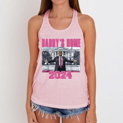 Funny DaddyS Home Trump Pink 2024 Take America Back 2024 Gift Women's Knotted Racerback Tank