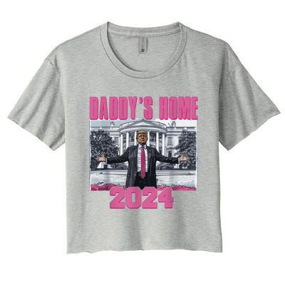 Funny DaddyS Home Trump Pink 2024 Take America Back 2024 Gift Women's Crop Top Tee