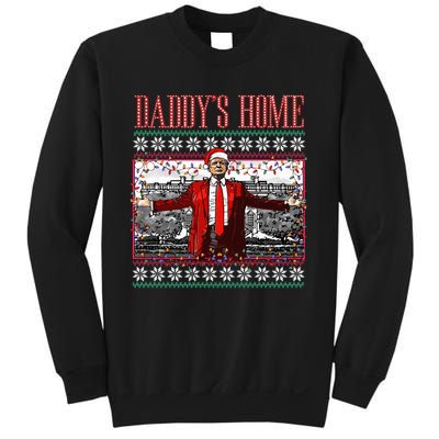 Funny DaddyS Home Trump Ugly Christmas Sweater Xmas Pajamas Sweatshirt