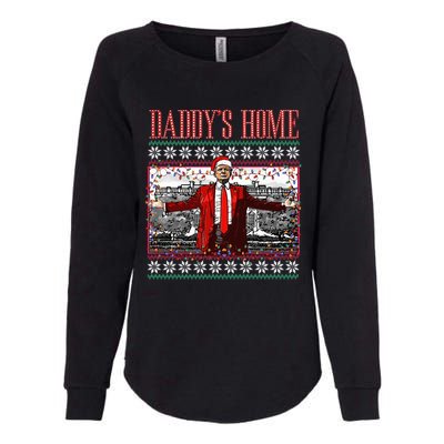 Funny DaddyS Home Trump Ugly Christmas Sweater Xmas Pajamas Womens California Wash Sweatshirt