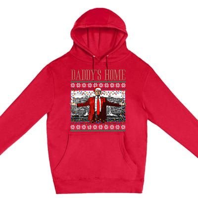 Funny DaddyS Home Trump Ugly Christmas Sweater Xmas Pajamas Premium Pullover Hoodie