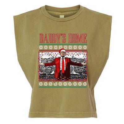 Funny DaddyS Home Trump Ugly Christmas Sweater Xmas Pajamas Garment-Dyed Women's Muscle Tee