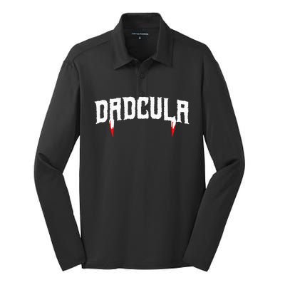 Funny Dadcula Halloween Dad Costume Momster Matching Silk Touch Performance Long Sleeve Polo