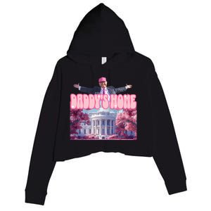 Funny DaddyS Home Trump Pink 2024 Take America Back 2024 Meaningful Gift Crop Fleece Hoodie