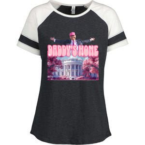 Funny DaddyS Home Trump Pink 2024 Take America Back 2024 Meaningful Gift Enza Ladies Jersey Colorblock Tee