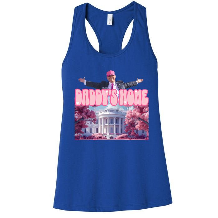 Funny DaddyS Home Trump Pink 2024 Take America Back 2024 Meaningful Gift Women's Racerback Tank