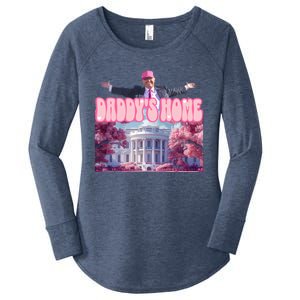 Funny DaddyS Home Trump Pink 2024 Take America Back 2024 Meaningful Gift Women's Perfect Tri Tunic Long Sleeve Shirt