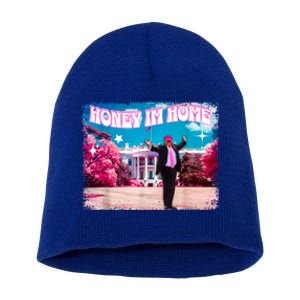 Funny DaddyS Home Trump Pink 2024 Take America Back 2024 Gift Short Acrylic Beanie