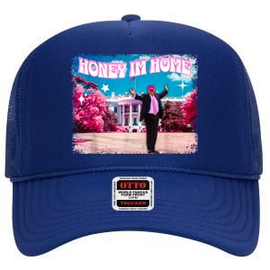 Funny DaddyS Home Trump Pink 2024 Take America Back 2024 Gift High Crown Mesh Back Trucker Hat