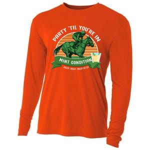 Funny Derby Horse Racing Mint Julep Bourbon Ing Party Gift Cooling Performance Long Sleeve Crew