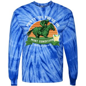 Funny Derby Horse Racing Mint Julep Bourbon Ing Party Gift Tie-Dye Long Sleeve Shirt