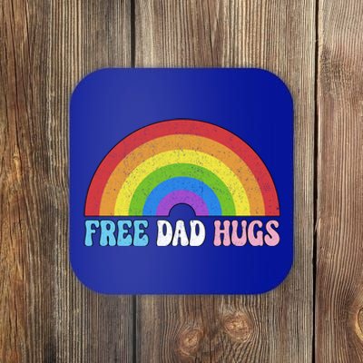 Free Dad Hugs Lgbt Pride Rainbow Gift Coaster