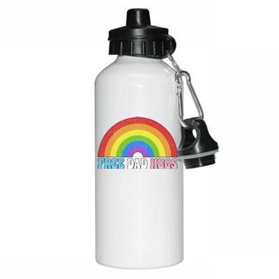 Free Dad Hugs Lgbt Pride Rainbow Gift Aluminum Water Bottle