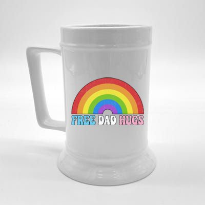 Free Dad Hugs Lgbt Pride Rainbow Gift Beer Stein