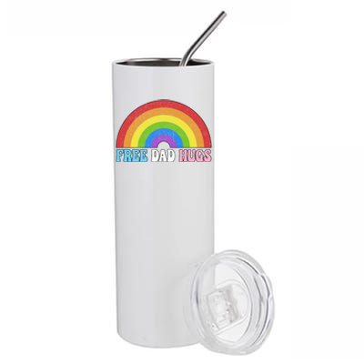 Free Dad Hugs Lgbt Pride Rainbow Gift Stainless Steel Tumbler