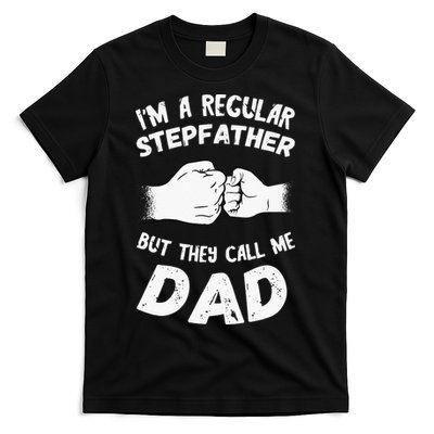 Fathers Day Handshake Fist Bump Step Father Cool Fatherhood T-Shirt