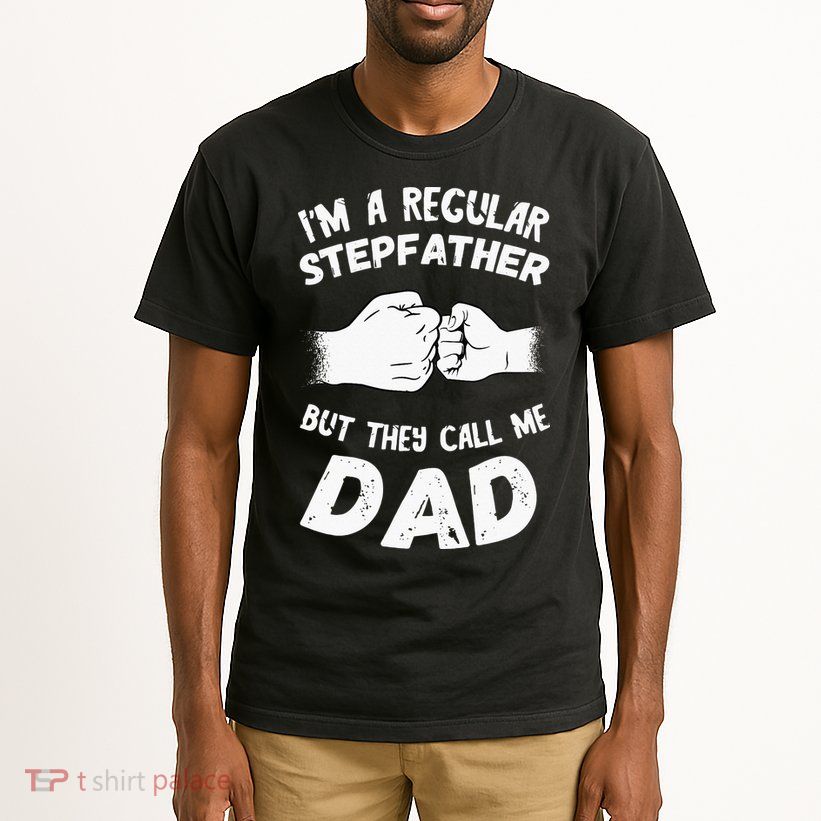 Fathers Day Handshake Fist Bump Step Father Cool Fatherhood Tall T-Shirt