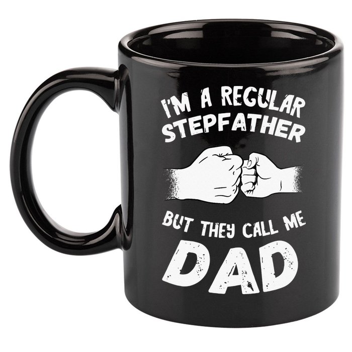 Fathers Day Handshake Fist Bump Step Father Cool Fatherhood 11oz C Handle Ceramic Mug