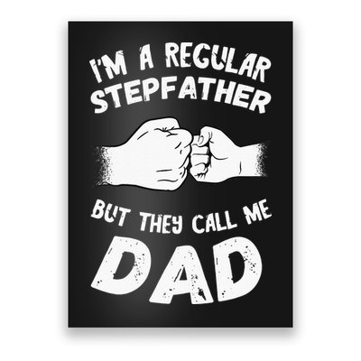 Fathers Day Handshake Fist Bump Step Father Cool Fatherhood Poster