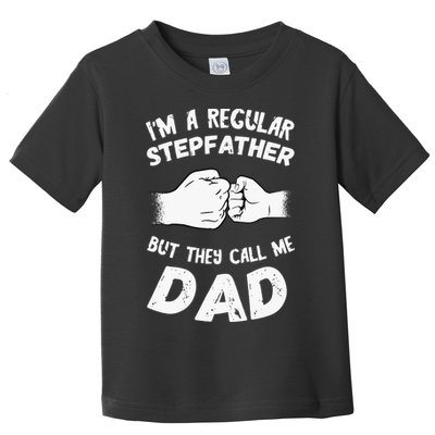 Fathers Day Handshake Fist Bump Step Father Cool Fatherhood Toddler T-Shirt