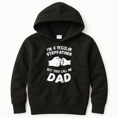 Fathers Day Handshake Fist Bump Step Father Cool Fatherhood Kids Hoodie
