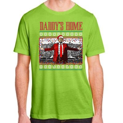 Funny DaddyS Home Trump Ugly Christmas Sweater Xmas Pajamas Adult ChromaSoft Performance T-Shirt