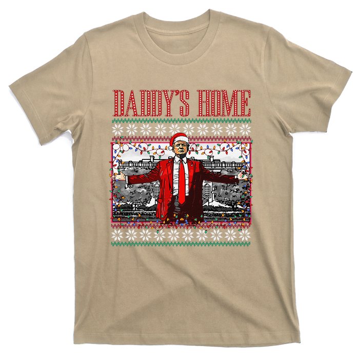 Funny DaddyS Home Trump Ugly Christmas Sweater Xmas Pajamas T-Shirt