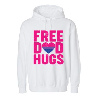 Free Dad Hugs Lgbt Bisexual Pride Gay Fathers Day Gift Garment-Dyed Fleece Hoodie