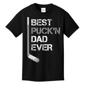 FatherS Day Hockey Dad Best PuckN Dad Ever Kids T-Shirt