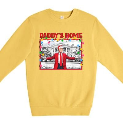 Funny DaddyS Home Trump Ugly Christmas Sweater Xmas Pajamas Sweatshirt Premium Crewneck Sweatshirt