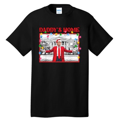 Funny DaddyS Home Trump Ugly Christmas Sweater Xmas Pajamas Sweatshirt Tall T-Shirt