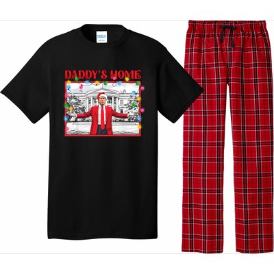 Funny DaddyS Home Trump Ugly Christmas Sweater Xmas Pajamas Sweatshirt Pajama Set