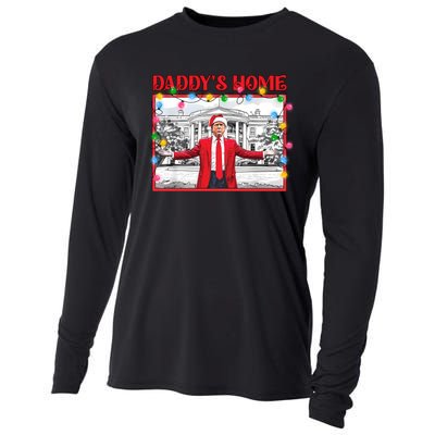 Funny DaddyS Home Trump Ugly Christmas Sweater Xmas Pajamas Sweatshirt Cooling Performance Long Sleeve Crew