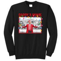 Funny DaddyS Home Trump Ugly Christmas Sweater Xmas Pajamas Sweatshirt Tall Sweatshirt