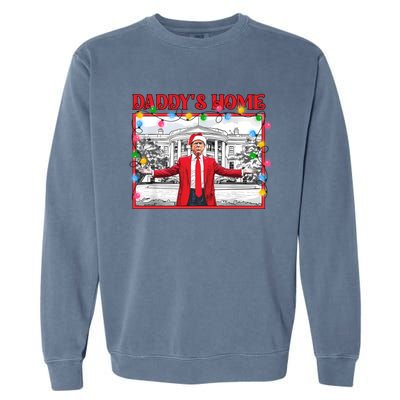 Funny DaddyS Home Trump Ugly Christmas Sweater Xmas Pajamas Sweatshirt Garment-Dyed Sweatshirt