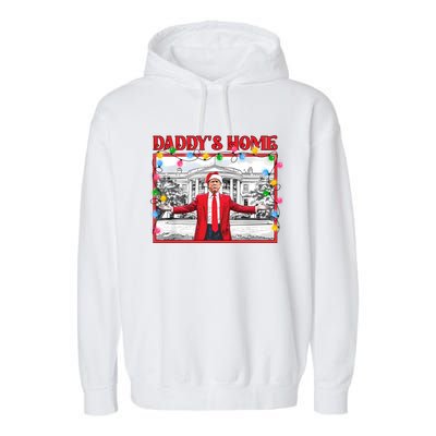 Funny DaddyS Home Trump Ugly Christmas Sweater Xmas Pajamas Sweatshirt Garment-Dyed Fleece Hoodie