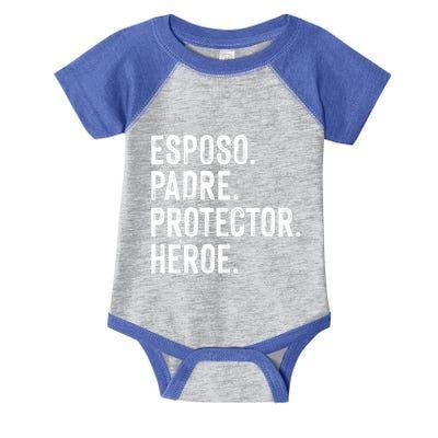 Fathers Day Husband Daddy Protector Hero In Spanish Gift Infant Baby Jersey Bodysuit