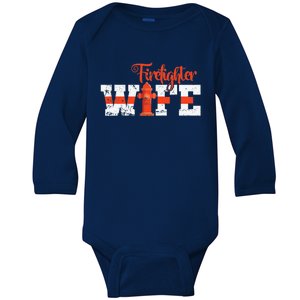 Fire Department Hydrant Firefighter Wife Baby Long Sleeve Bodysuit