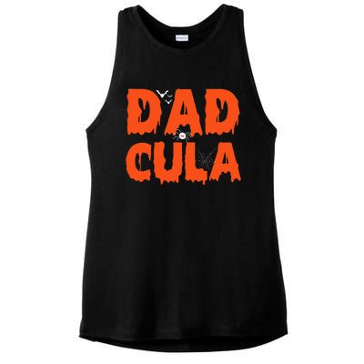 Funny Dadcula Halloween Dad Dracula Costume Momster matching Ladies PosiCharge Tri-Blend Wicking Tank