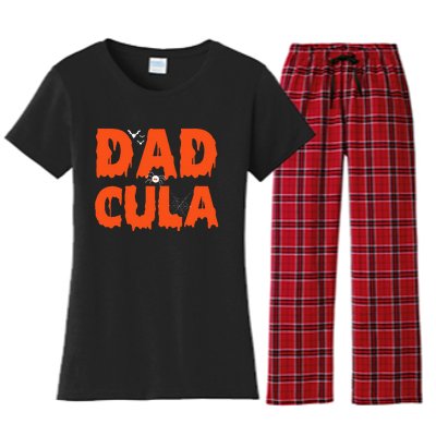 Funny Dadcula Halloween Dad Dracula Costume Momster matching Women's Flannel Pajama Set