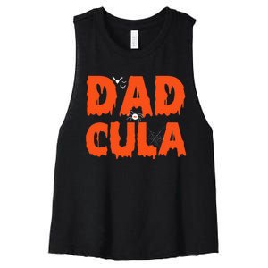 Funny Dadcula Halloween Dad Dracula Costume Momster matching Women's Racerback Cropped Tank