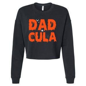 Funny Dadcula Halloween Dad Dracula Costume Momster matching Cropped Pullover Crew