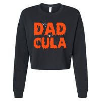 Funny Dadcula Halloween Dad Dracula Costume Momster matching Cropped Pullover Crew