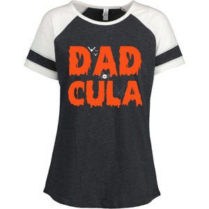 Funny Dadcula Halloween Dad Dracula Costume Momster matching Enza Ladies Jersey Colorblock Tee